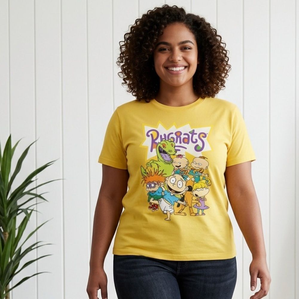 NWOT Nickelodeon Unisex Rugrats 90s TV Yellow Short Sleeve Graphic Tee Shirt- XL